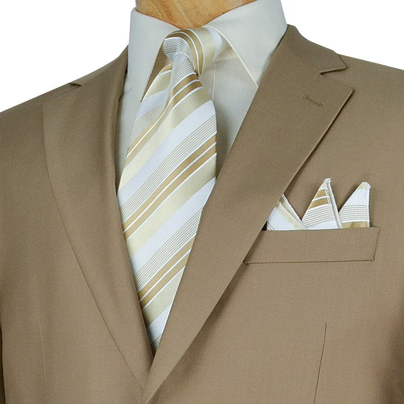 Regular Fit Suit 2 Button 2 Piece In Khaki 4 Regular Fit Suit 2 Button 2 Piece In Khaki - Image 2