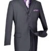 Avalon Collection - Regular Fit Men's Suit 3 Button 3 Piece Heather Gray -Suit Gold Style Shop 01 VIN 3TR 3 HEATHER GRAY 15 2