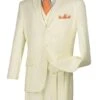Avalon Collection - Regular Fit Men's Suit 3 Button 3 Piece Ivory -Suit Gold Style Shop 01 VIN 3TR 3 IVORY 15 2