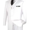 Avalon Collection - Regular Fit Men's Suit 3 Button 3 Piece White -Suit Gold Style Shop 01 VIN 3TR 3 WHITE 15 2