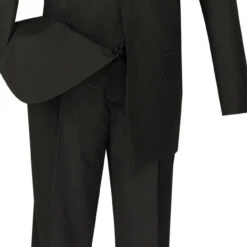 Santorini Collection - Regular Fit Black Tuxedo 4 Piece With Vest Bow Tie -Suit Gold Style Shop 01 VIN 4TV BLACK 16 4