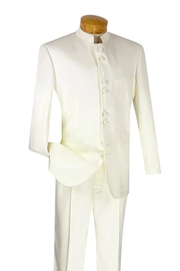 Men's Regular Fit Tuxedo 2 Piece 8 Buttons In Ivory 3 Men's Regular Fit Tuxedo 2 Piece 8 Buttons In Ivory