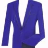 Velvet Regular Fit Men's Blazer In Royal Blue -Suit Gold Style Shop 01 VIN B 16 ROYALBLUE 2