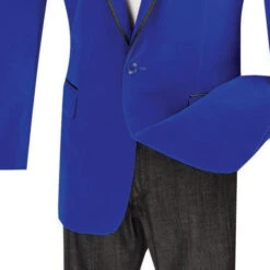 Velvet Regular Fit Men's Blazer In Royal Blue -Suit Gold Style Shop 01 VIN B 16 ROYALBLUE 4