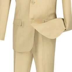 Beige Slim Fit Men's 2 Piece Business Suit 2 Button -Suit Gold Style Shop 01 VIN S 2PP BEIGE 4