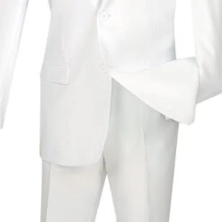White Slim Fit Men's 2 Piece Business Suit 2 Button -Suit Gold Style Shop 01 VIN S 2PP WHITE 4