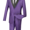 Slim Fit Shiny Sharkskin Men's 2 Piece Suit In Purple -Suit Gold Style Shop 01 VIN S2PS 1 PURPLE 16 2