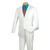 Slim Fit Men's Suit 2 Piece 2 Buttons Shiny Sharkskin In White