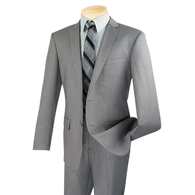 Slim Fit Men's Suit 2 Piece 2 Button In Gray 3 Slim Fit Men's Suit 2 Piece 2 Button In Gray