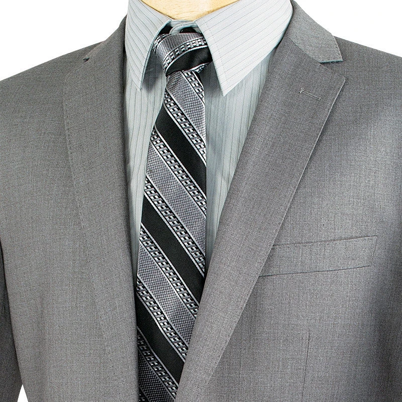 Slim Fit Men's Suit 2 Piece 2 Button In Gray 4 Slim Fit Men's Suit 2 Piece 2 Button In Gray - Image 2