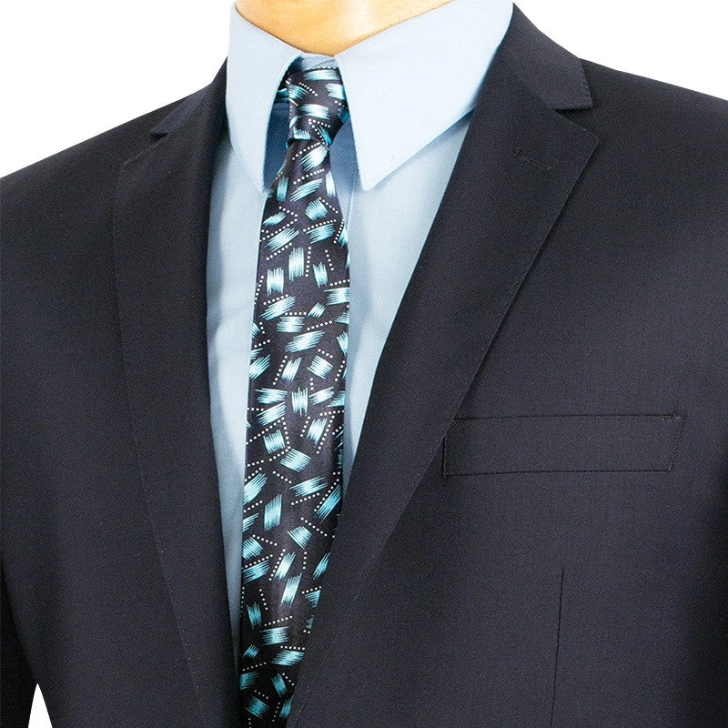 Slim Fit Men's Suit 2 Piece 2 Button In Navy 4 Slim Fit Men's Suit 2 Piece 2 Button In Navy - Image 2