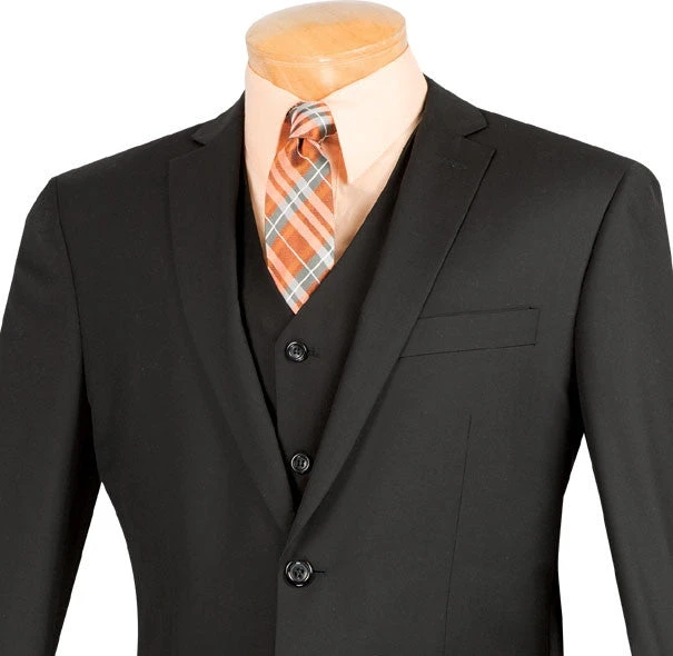Slim Fit Men's Suit 3 Piece 2 Button In Black 4 Slim Fit Men's Suit 3 Piece 2 Button In Black - Image 2