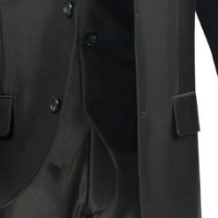 Slim Fit Men's Suit With Vest 3 Piece 2 Buttons In Black -Suit Gold Style Shop 01 VIN SV2R 2 BLACK 4