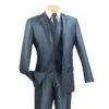 Slim Fit Men's Suit With Vest 3 Piece 2 Buttons In Blue -Suit Gold Style Shop 01 VIN SV2R 2 BLUE 15 2