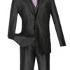 Slim Fit Textured Suit 3 Piece 2 Buttons In Black 2 Slim Fit Textured Suit 3 Piece 2 Buttons In Black -Suit Gold Style Shop 01 VIN SV2R 3 BLACK 16 2