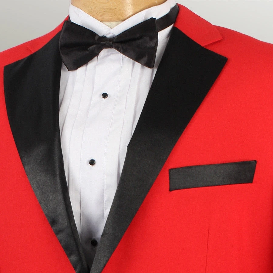 Men's Prom Tuxedo 2 Piece Fancy Lapel In Red 2 Button Design 4 Men's Prom Tuxedo 2 Piece Fancy Lapel In Red 2 Button Design - Image 2