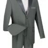 Royale Collection - Regular Fit 2 Piece Tuxedo In Gray 2 Royale Collection - Regular Fit 2 Piece Tuxedo In Gray -Suit Gold Style Shop 01 VIN T 2PP GRAY 15 2