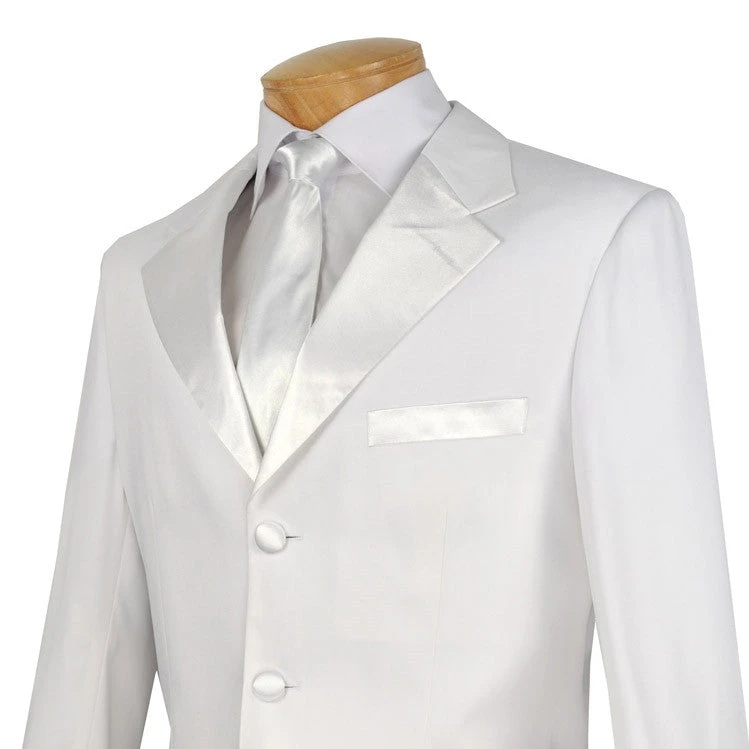 Men's Regular Fit Tuxedo 2 Piece Collection In White 3 Button Design 4 Men's Regular Fit Tuxedo 2 Piece Collection In White 3 Button Design - Image 2