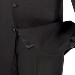 Men's Regular Fit Tuxedo 3 Piece With Vest In Black -Suit Gold Style Shop 01 VIN T 3VR BLACK 15 4