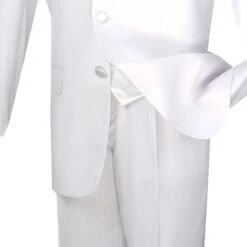 Men's Regular Fit Tuxedo 3 Piece With Vest White -Suit Gold Style Shop 01 VIN T 3VR WHITE 4