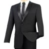 Regular Fit Satin Lapel 2 Piece Tuxedo In Black -Suit Gold Style Shop 01 VIN T 900 BLACK 2