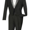 Regular Fit Black Tuxedo 4 Pieces With Vest Bow Tie Cummerbund