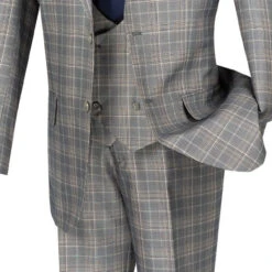 Renaissance Collection - Regular Fit 3 Piece Suit Gray 9 Renaissance Collection - Regular Fit 3 Piece Suit Gray -Suit Gold Style Shop 01 VIN V2RW 7 GRAY 16 4