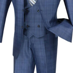 Renaissance Collection - Regular Fit 3 Piece Suit Oxford Blue -Suit Gold Style Shop 01 VIN V2RW 7 OXFORDBLUE 16 4