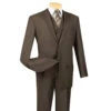 Morgan Collection - Regular Fit 3 Piece Suit 2 Button Brown 1 Morgan Collection - Regular Fit 3 Piece Suit 2 Button Brown -Suit Gold Style Shop 01 VIN V2TR BROWN 2