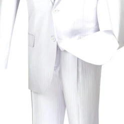 Regular Fit 3 Piece Tone On Tone Stripe White 9 Regular Fit 3 Piece Tone On Tone Stripe White -Suit Gold Style Shop 01 VIN V2TT 8 WHITE 4
