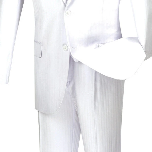 Regular Fit 3 Piece Tone On Tone Stripe White 6 Regular Fit 3 Piece Tone On Tone Stripe White - Image 4