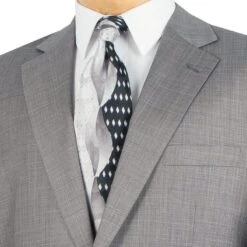 Monte Carlo Collection - Regular Fit 2 Piece 2 Button Textured Weave In Gray -Suit Gold Style Shop 01 VINY 2LK 1 GRAY 3