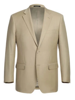Bevagna Collection - Beige 100% Virgin Wool Regular Fit Pick Stitched 2 Piece Suit