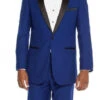 Slim Fit Blue 2 Piece Tuxedo With Satin Peak Lapel 1 Slim Fit Blue 2 Piece Tuxedo With Satin Peak Lapel -Suit Gold Style Shop 182S 3 MAIN 2 1024x1024 1