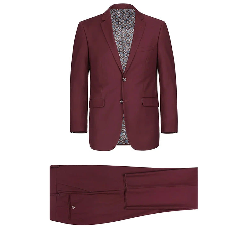 Vanderbilt Collection - Classic 2 Piece Suit 2 Buttons Regular Fit In Burgundy 11 Vanderbilt Collection - Classic 2 Piece Suit 2 Buttons Regular Fit In Burgundy - Image 9