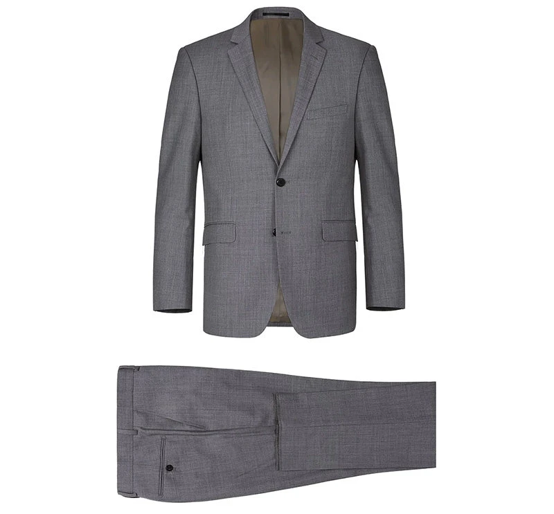 Bevagna Collection - Gray 100% Virgin Wool Regular Fit Pick Stitched 2 Piece Suit 9 Bevagna Collection - Gray 100% Virgin Wool Regular Fit Pick Stitched 2 Piece Suit - Image 7