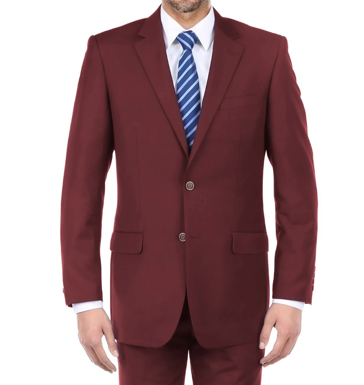 Vanderbilt Collection - Classic 2 Piece Suit 2 Buttons Regular Fit In Burgundy 4 Vanderbilt Collection - Classic 2 Piece Suit 2 Buttons Regular Fit In Burgundy - Image 2