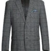 (42R, 44L) Wool Blend Plaid Pattern Regular Fit 2 Button Blazer In Grayish Brown -Suit Gold Style Shop 1 c44d0629 c278 496c aee3 ef4e15d6a7da