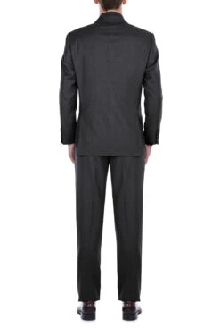 Vanderbilt Collection- Classic 2 Piece Suit 2 Buttons Regular Fit In Charcoal Gray -Suit Gold Style Shop 202 1 3