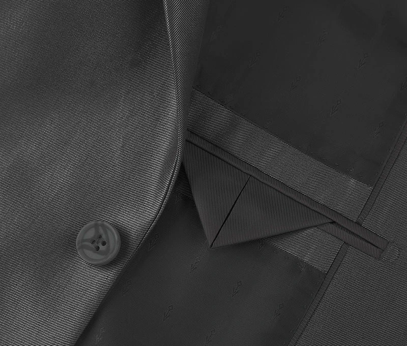 Black Slim Fit Sharkskin Italian Styled 2 Piece Suit 6 Black Slim Fit Sharkskin Italian Styled 2 Piece Suit - Image 4