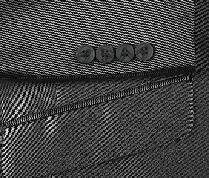 Black Regular Fit Sharkskin Italian Styled 2 Piece Suit 7 Black Regular Fit Sharkskin Italian Styled 2 Piece Suit - Image 5