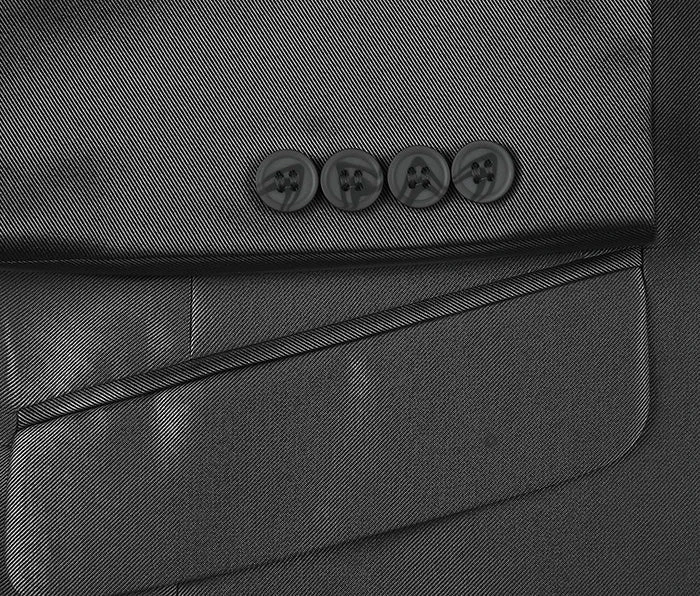 Black Slim Fit Sharkskin Italian Styled 2 Piece Suit 7 Black Slim Fit Sharkskin Italian Styled 2 Piece Suit - Image 5