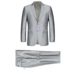 Gray Regular Fit Sharkskin Italian Styled 2 Piece Suit -Suit Gold Style Shop 207 2 2 faddba91 fb67 430f 9032 d925dc062e10