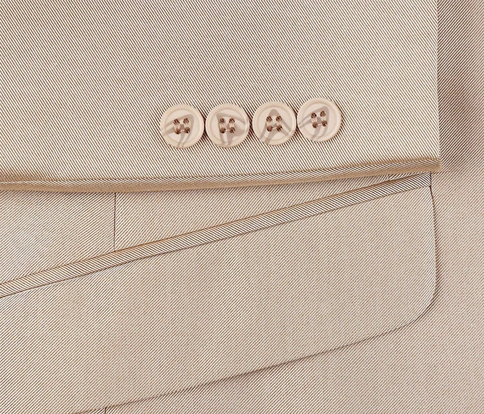 Beige Slim Fit Sharkskin Italian Styled 2 Piece Suit 8 Beige Slim Fit Sharkskin Italian Styled 2 Piece Suit - Image 6