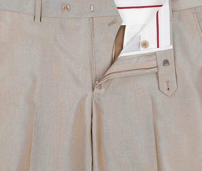 Beige Regular Fit Sharkskin Italian Styled 2 Piece Suit 9 Beige Regular Fit Sharkskin Italian Styled 2 Piece Suit - Image 7