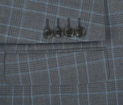 Regular Fit 2 Piece Dress Suit Windowpane In Light Gray 12 Regular Fit 2 Piece Dress Suit Windowpane In Light Gray -Suit Gold Style Shop 293 5 5