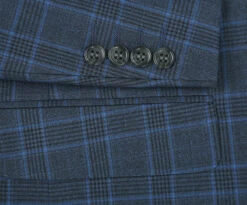 Regular Fit 2 Piece Dress Suit Windowpane In Blue -Suit Gold Style Shop 293 6 5