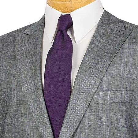 Pompey Collection - Men's Glen Plaid Dress Suit 2 Piece Regular Fit In Gray 5 Pompey Collection - Men's Glen Plaid Dress Suit 2 Piece Regular Fit In Gray - Image 3