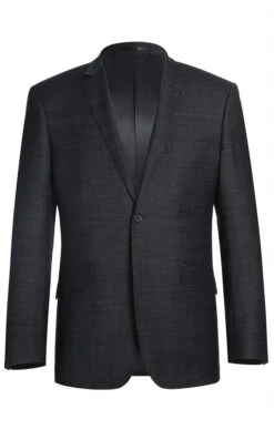 Wool Blend Slim Fit Suit 2 Piece Suit 2 Button In Charcoal