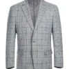 Regular Fit 2 Piece Suit Gray Plaid